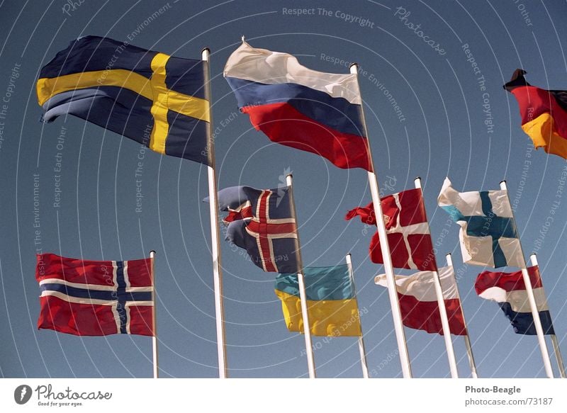 Flag in the wind IV Flagpole Scandinavia Northern Europe Eastern Europe Norway Finland Ukraine Beautiful weather Denmark Sky Congress center Administration
