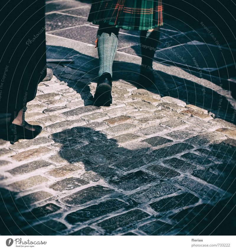 tart Vacation & Travel Tourism Fashion Clothing Skirt Authentic Exceptional Gray Green Scotland Stockings Paving stone Checkered check pattern Man Masculine