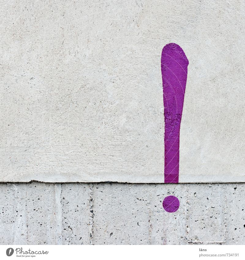 ! Wall (building) Plaster Exclamation mark Structures and shapes Violet Gray