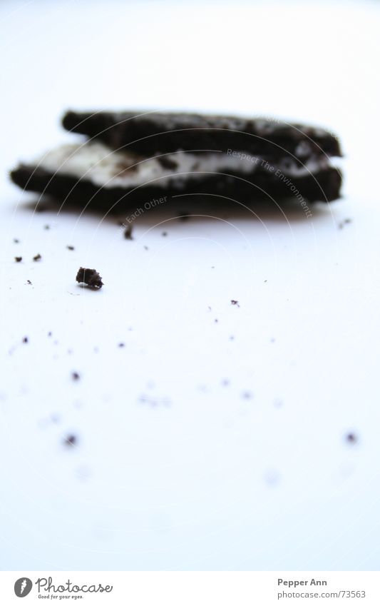 lonely cookie part two Oreo Crumbs Cookie Chocolate Black Delicious Sweet milk cream white brown Contrast