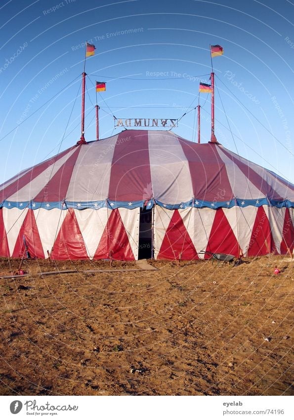 Upperclass Camping Tent Red White Flag Circus Sky Roof Shows Circus ring Summer Brown Germany Animal Entrance Stripe flags Star (Symbol) Blue Earth ground