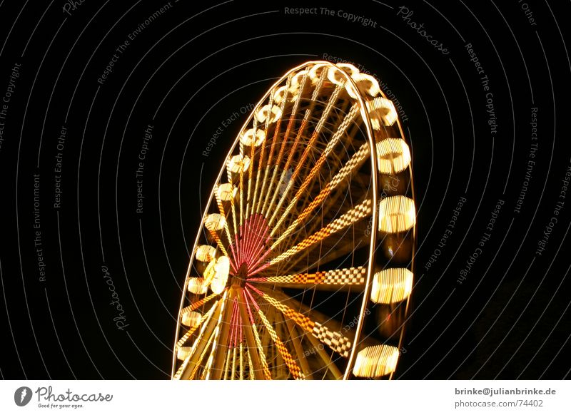The wheel turns again III Fairs & Carnivals Ferris wheel Vantage point Night Light Lighting wonder wheel Movement Joy