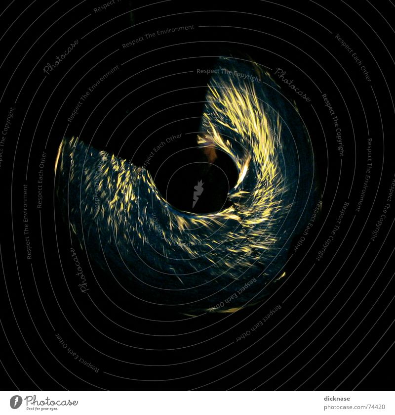 the ring of fire... Light Blaze Art Art exhibition Night Dark Spray Speed Acceleration radial Circle Dancer Spark parts fragments 2 sticks the quarter of a ring