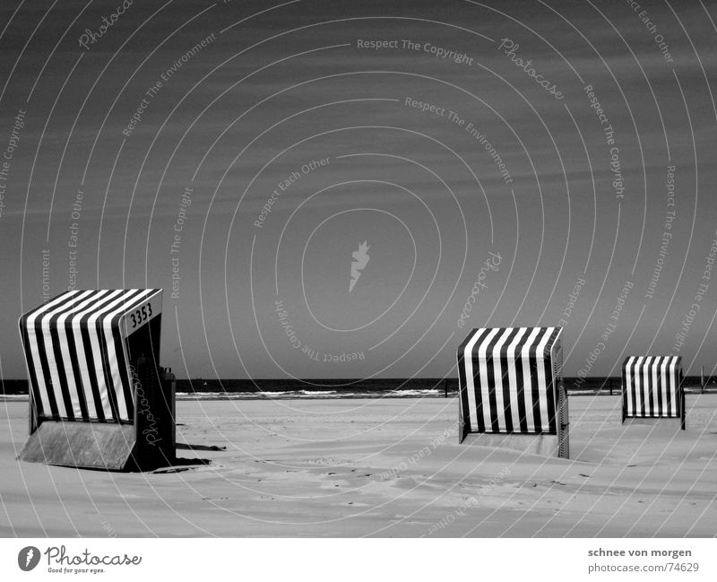 living in b&w (2) Lake Beach Beach chair Vacation & Travel Ocean Environment Stripe Right Direction Calm Waves Sky Nature Bathing place Black & white photo