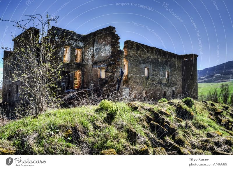 House ruins Vacation & Travel House (Residential Structure) Village Building Architecture Stone Old Photography structure Ruined image Vantage point urban