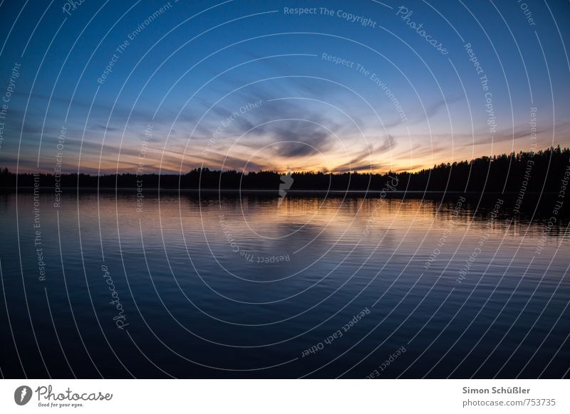 Finland Nature Landscape Water Sky Lakeside Bay Blue Exterior shot Deserted Twilight Contrast