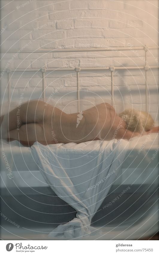 Naked Blonde Girl Sleeping On Bed