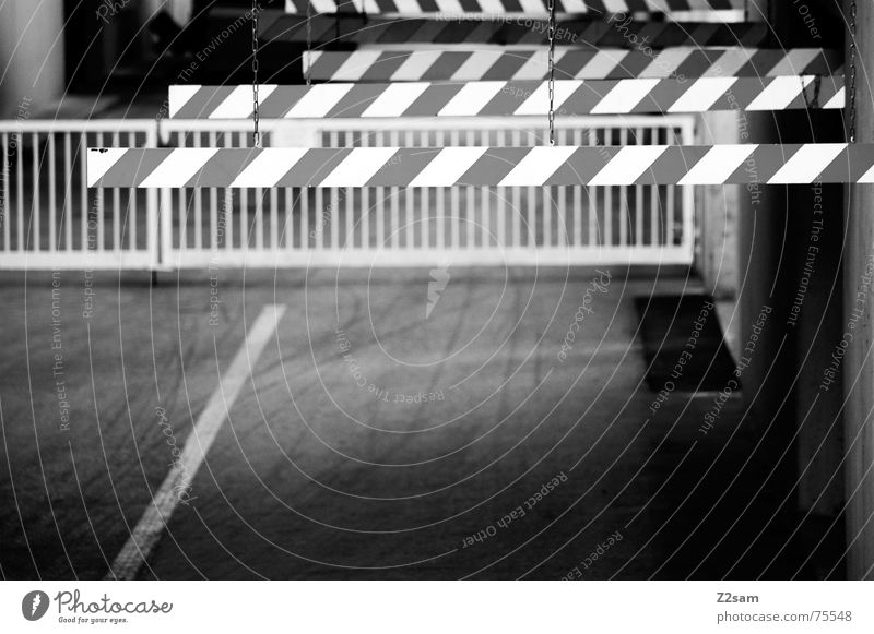 caution barriers Highway ramp (entrance) Tracks Barrier Factory Underground garage Industrial Photography Transport Control barrier Respect Handrail