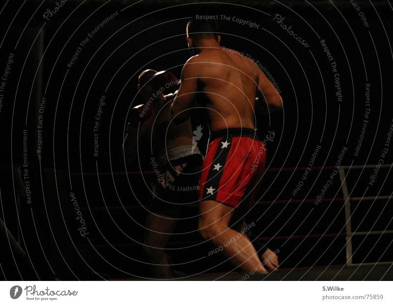 Battle Two Kickboxing Dark Duel Man Red Reliability Calf Strong Brutal Fight Loudspeaker Sports Musculature Skin Back muscles peel respectable blackly
