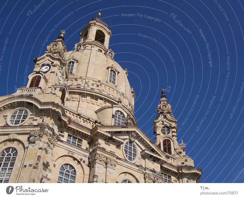 Church of Our Lady Dresden Building Domed roof Renewal Frauenkirche Religion and faith Baroque sacral building sandstone building Architecture