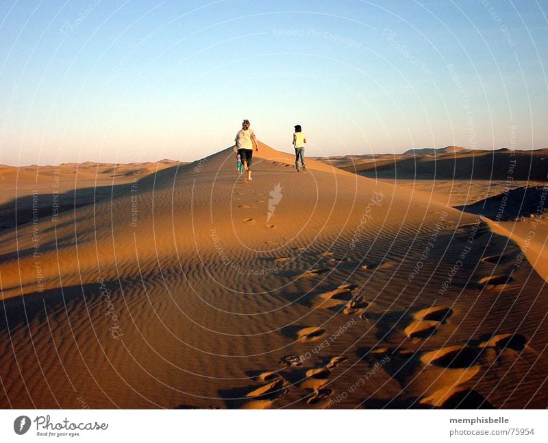 dune hike Swakopmund Africa Namibia Twilight Beach dune To go for a walk Namib desert Evening