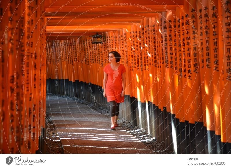 torii away Wellness Life Harmonious Well-being Contentment Relaxation Calm Meditation Vacation & Travel Tourism Sightseeing Human being Feminine Young woman