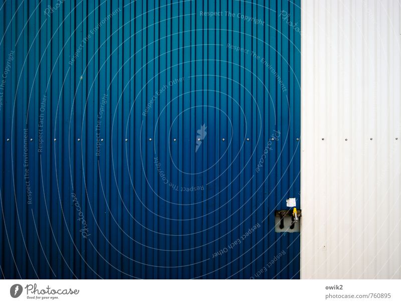 tap Technology Container Tin sheet metal Tap Metal Simple Blue White Colour photo Exterior shot Close-up Detail Abstract Deserted Copy Space left