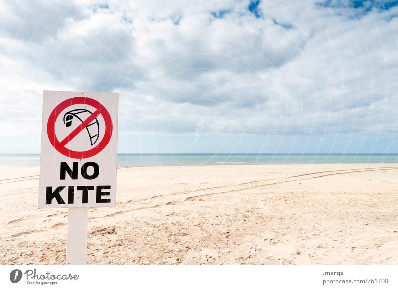 No Kite Leisure and hobbies Kiting Vacation & Travel Adventure Freedom Environment Nature Landscape Sky Clouds Horizon Summer Beach Characters