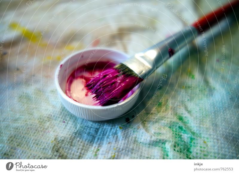 The colour purple Lifestyle Joy Leisure and hobbies Painting (action, artwork) Art Paintbrush Dye Violet Cap Trace of color Lie Fresh Wet Multicoloured Emotions