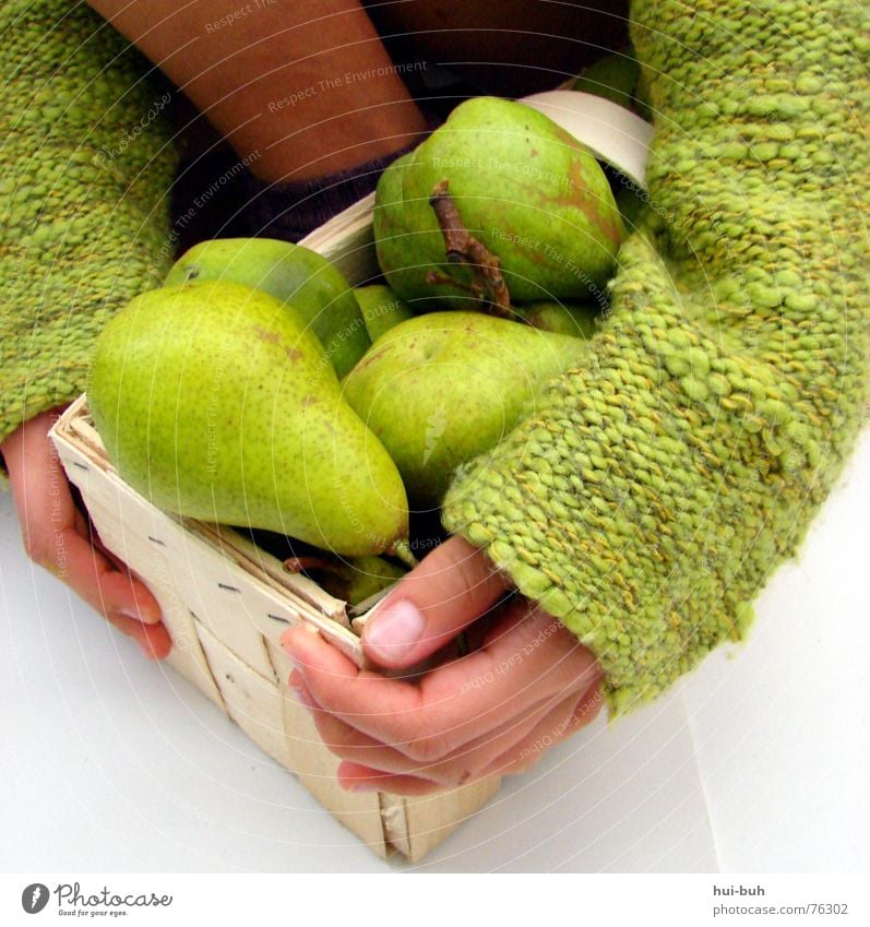 colour my life Basket Hand Fine Delicate Small Fresh Green Possessions Take Delicious Stalk Stockings Nail Knit Knitted Sweater To hold on Pear Skin Child mine