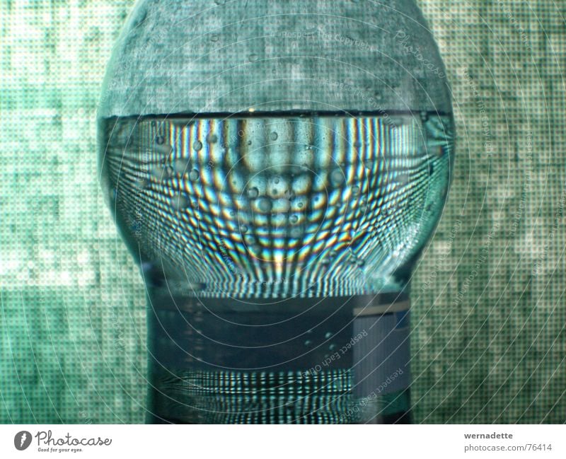 check bottle Drape Zoom effect Green Calm Interior shot Bottle Distorted Magnifying glass Water Checkered
