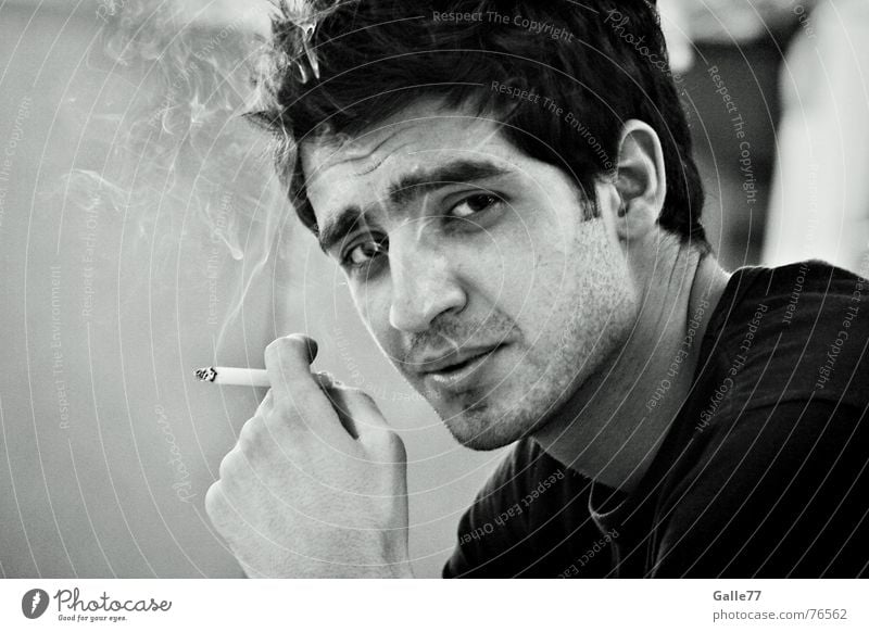 Old Charmer Man Portrait photograph Cool (slang) Easygoing Clever Cigarette charming Looking Smoke