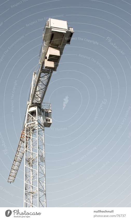 crane Crane Steel Exterior shot Worm's-eye view Sky Blue Beautiful weather Industrial Photography Metal
