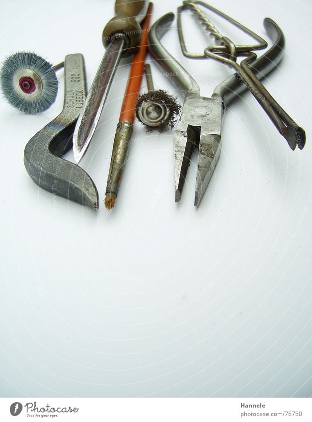 little helpers Pair of pliers Soldering Work and employment Jeweller Goldsmiths Grater Paintbrush Dull Rasp White tools Pistil Effort Smithy Metal Silver 925