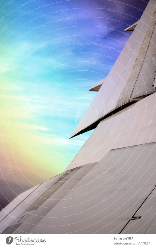 rainbow airways Geometry Airplane Rainbow Altitude flight Vacation & Travel Aviation Sky Colour Level high Wing