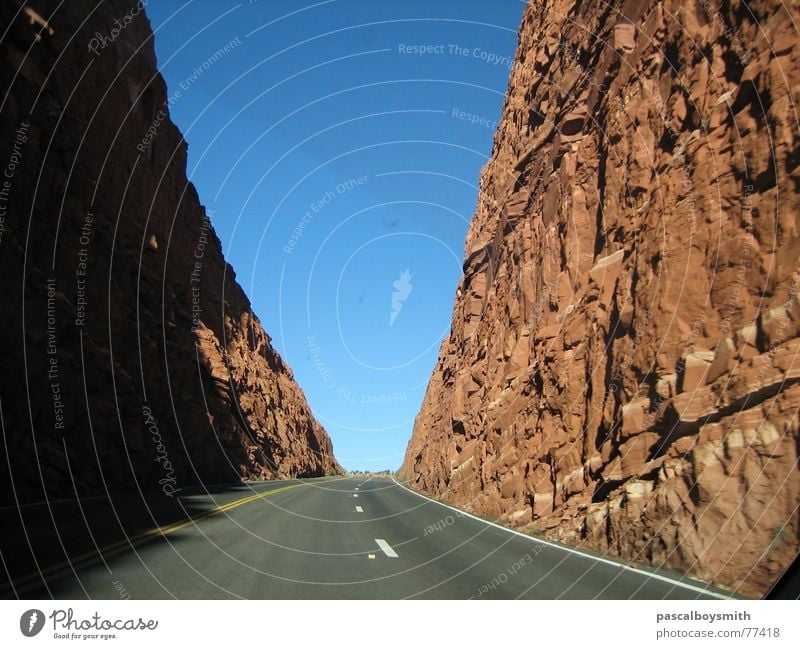 Grand Canyon Pass road through rocks USA endless road road into nothing road through the rocks Nirvana