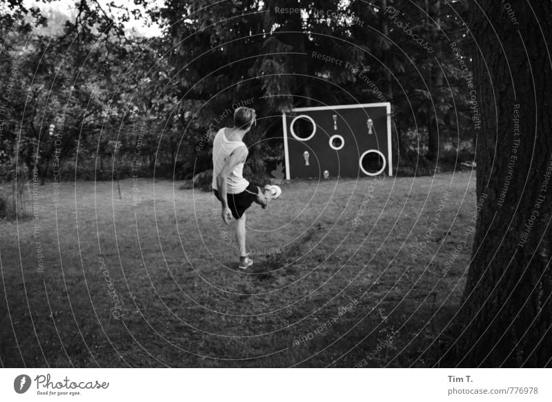 goal wall Lifestyle Playing Sports Fitness Sports Training Ball sports Soccer Sporting Complex Human being Masculine Young man Youth (Young adults) Body 1