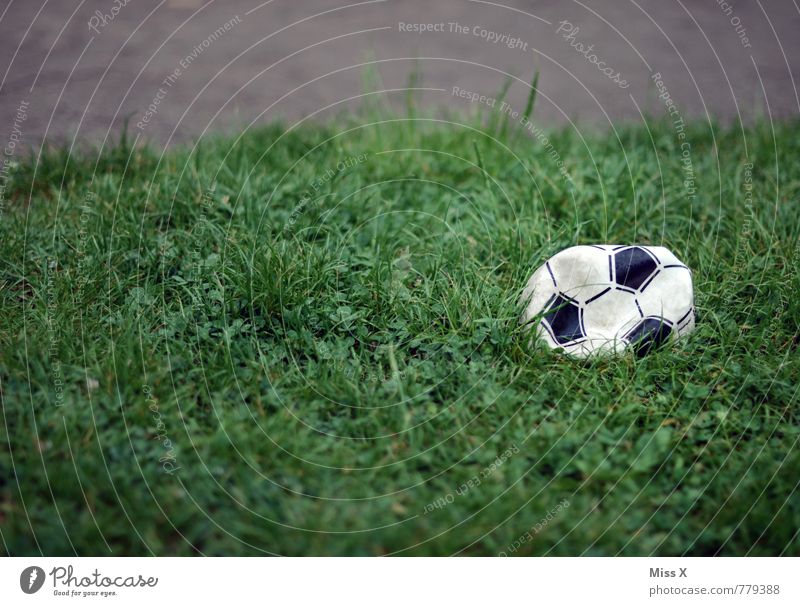 That's it! Air out Sports Loser Ball Sporting Complex Football pitch Grass Meadow Broken Sadness Disappointment Doomed Descent Colour photo Exterior shot
