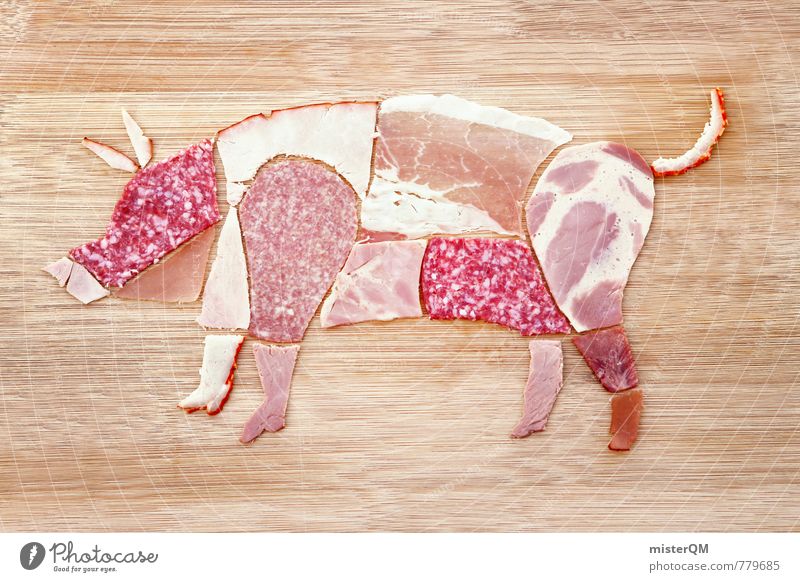 Sausage lover. Schwabhild pig. Art Esthetic Contentment Swine Pig's ear cookie Pork Swinishness Pig head Roast pork Pork tenderloin Pig's snout