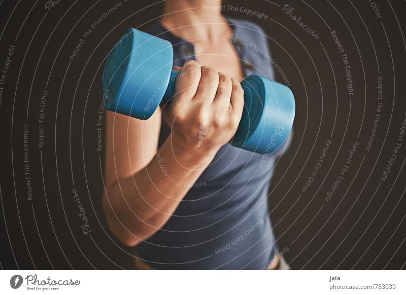 dumbbell Healthy Athletic Fitness Leisure and hobbies Human being Feminine Woman Adults Arm Hand 1 30 - 45 years Sports Dumbbell Colour photo Interior shot