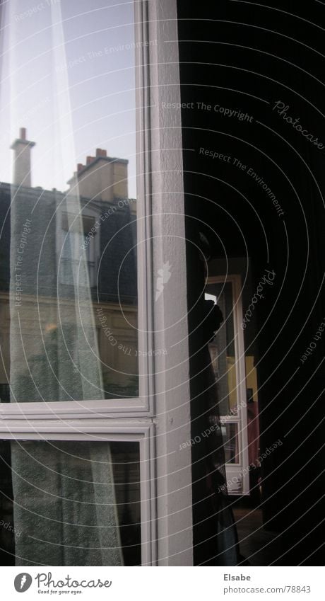 Parisian Reflections Window Roof Vantage point Hallway Window frame Window pane Story Sky suite Escape Chimney Glass Frame