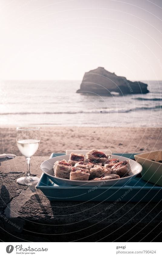 aperitif Food Bread Slow food Finger food Italian Food Wine Crockery Plate Bowl Glass Harmonious Well-being Contentment Relaxation Freedom Summer