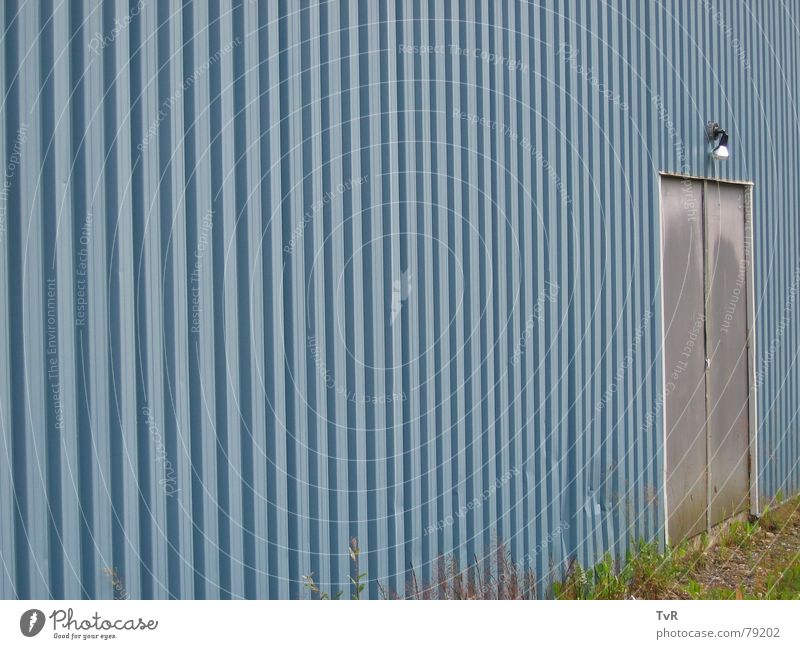 door Corrugated sheet iron Wall (building) Lamp Entrance Access Detail Door Blue End
