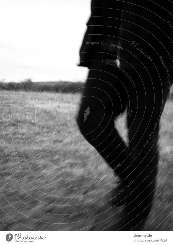 .:standstill:. Motion blur Field Grass Long exposure Legs Walking Black & white photo kaz