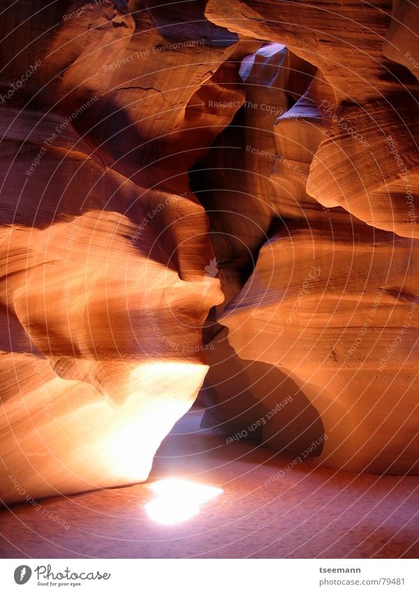 Antelope Canyon I Page Arizona Sandstone Red Light Stone Minerals Earth USA slot sun beam Rock Beam of light