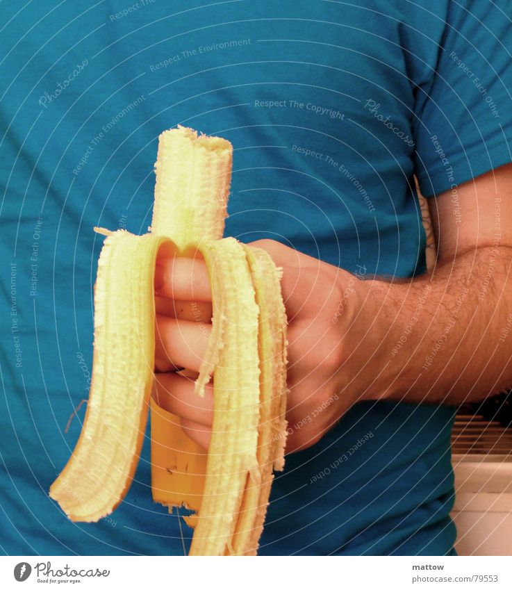 Banana Joe Nutrition Hand T-shirt Fingers Yellow Dish Dinner Meal Shirt Fast food Fruit Vegetarian diet Food Stomach Arm Eating