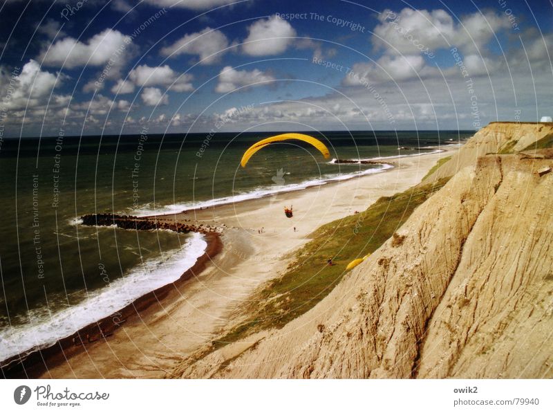 updraft Joy Leisure and hobbies Paragliding Vacation & Travel Trip Adventure Far-off places Freedom Beach Ocean Waves Sports Human being 1 Environment Nature