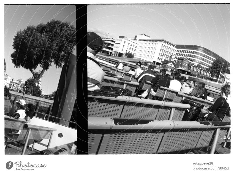 two-part II Boating trip Analog Watercraft Town London Black & white photo Trip Landscape