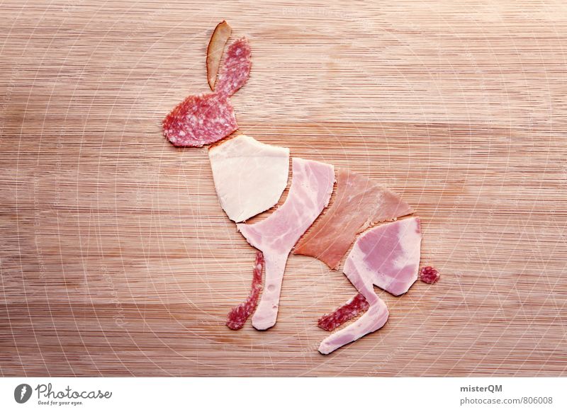 Sausage lover. Holger Hase. Art Esthetic Contentment Hare & Rabbit & Bunny Hare ears Roasted hare Hare hunting Rabbit's foot Meat Meat dishes Carnivore