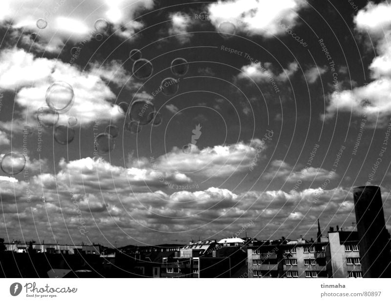 soap bubbles Town Panorama (View) Moody Clouds Soap bubble Berlin Downtown Sky Deep Contrast Capital city Vantage point Large Clouds in the sky