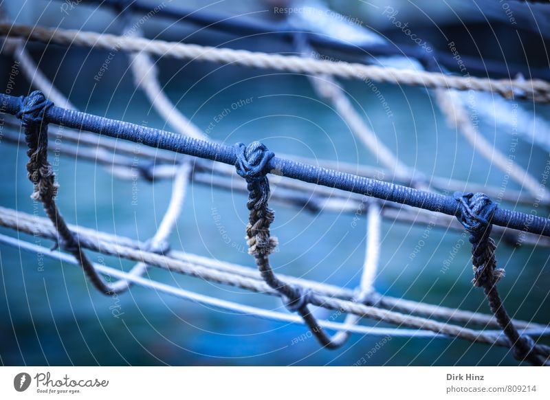 Maritime Networking Rope Navigation Sailboat Sailing ship Watercraft On board Metal Knot Old Historic Blue Brown Safety Protection Senior citizen Considerate