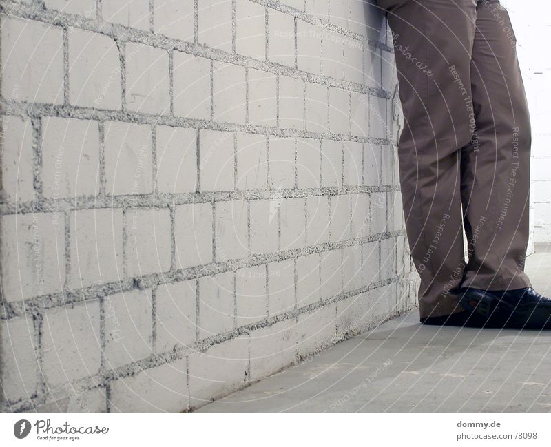Stand still! 2 Footwear Pants Wall (barrier) Brick Gray Long exposure wise Legs Feet kaz