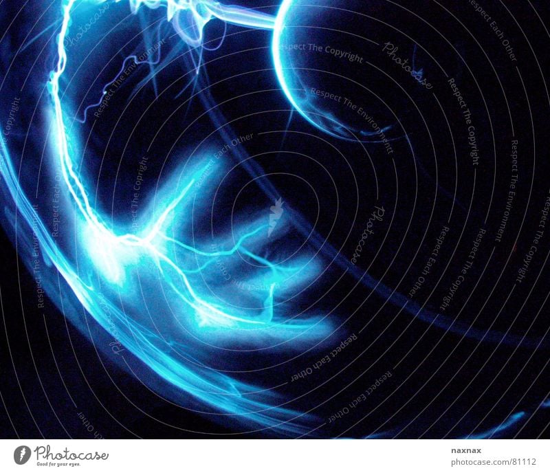 under current Light Hand Electricity Lightning Fingers Power Force Colour Blue Sphere