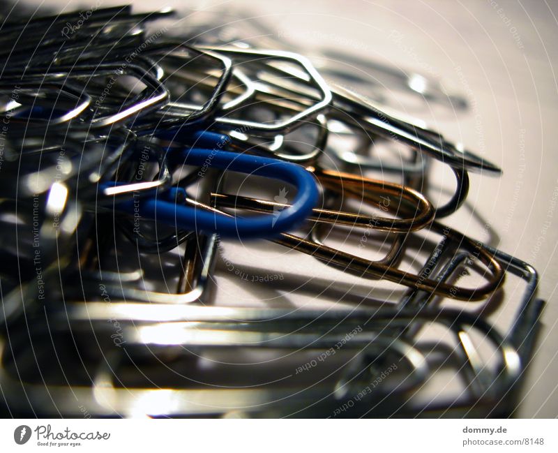 ...he's different... Paper clip Macro (Extreme close-up) Close-up To hold on Blue hostile Exceptional