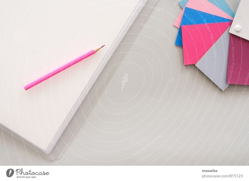 desk Desk Profession Office work Workplace Business Meeting Notebook Art Exhibition Culture Hip & trendy Gray Pink Contentment Idea Uniqueness Innovative