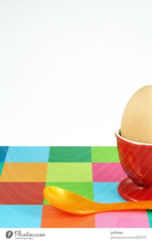 breakfast egg Red Easter Chopping board Breakfast Egg cup Spoon Multicoloured Nutrition Kitchen