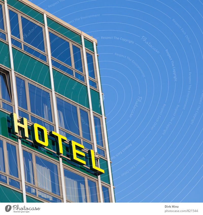HOTEL Town Deserted House (Residential Structure) High-rise Manmade structures Facade Relaxation Vacation & Travel Living or residing Tall Modern Gloomy Blue