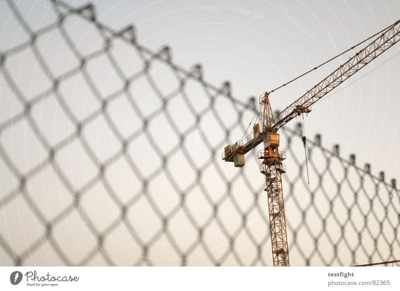 construction site Crane Fence Wire netting Building Construction crane Industry parents are responsible for their children we build for you...