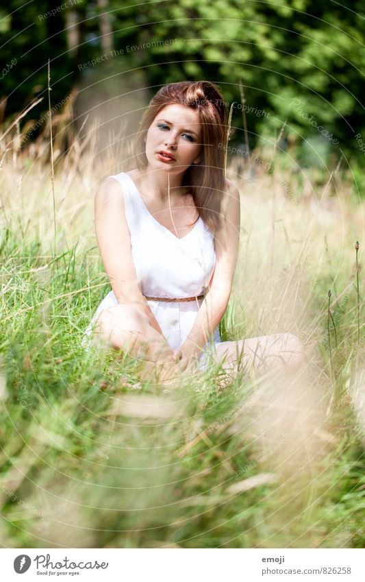 once upon a time Feminine Young woman Youth (Young adults) 1 Human being 18 - 30 years Adults Nature Beautiful weather Meadow Natural Green Sit Cross Legged