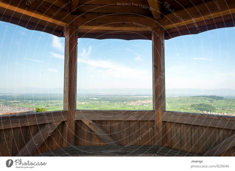 resting place Trip Adventure Far-off places Freedom Nature Landscape Sky Clouds Horizon Summer Beautiful weather Field Hill Pavilion Relaxation Hiking Bright